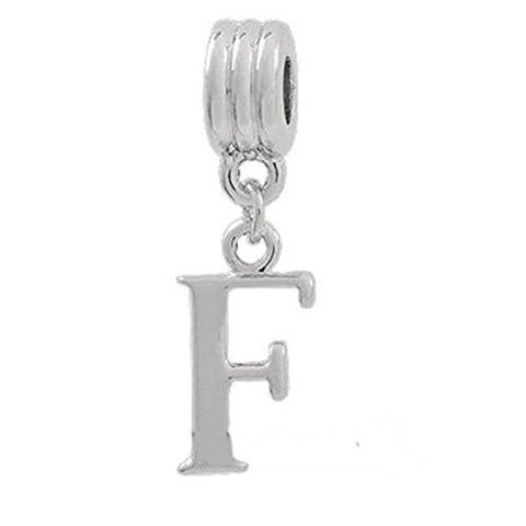 Alphabet Spacer Charm Beads Letter F for Snake Chain Bracelets - Sexy Sparkles Fashion Jewelry - 1