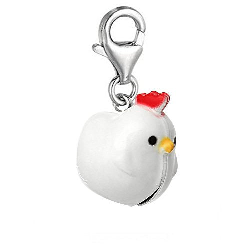 Christmas Ornament Chicken Bell Clip On Pendant for European Charm Jewelry w/ Lobster Clasp - Sexy Sparkles Fashion Jewelry