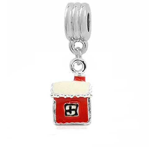Red House European Bead Compatible for Most European Snake Chain Bracelet - Sexy Sparkles Fashion Jewelry - 1