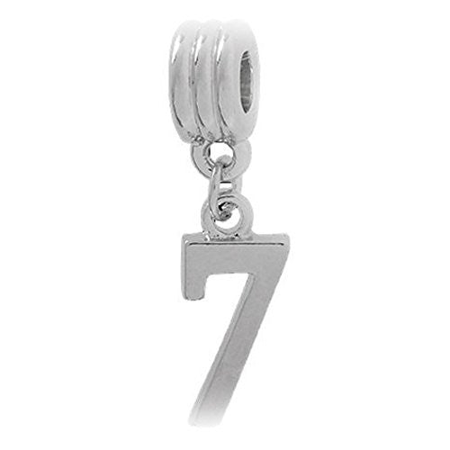 Number 7 Dangle Charm Bead for European Snake chain Charm Bracelet for Snake Chain Bracelet