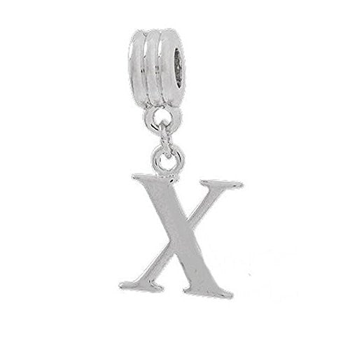 Alphabet Spacer Charm Beads Letter X for Snake Chain Bracelets