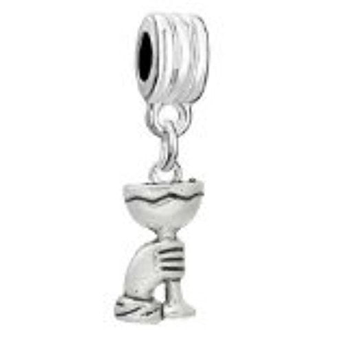 Cheers Hand Holding a Glass Charm Bead  for snake Chain charm Bracelet - Sexy Sparkles Fashion Jewelry