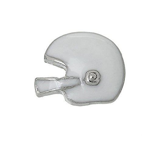 Floating Charms for Glass Living Memory Locket Pendant and Stainless Steel Back Plate (Helmet Floating Charm)