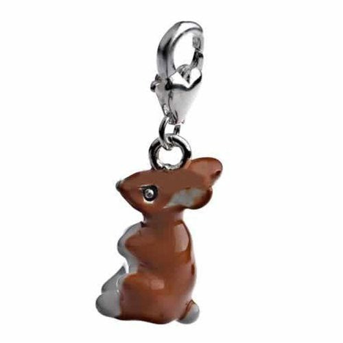 Bunny Rabbit Clip on Charm Jewelry with Lobster Clasp