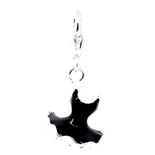 Silver Plated Enamel Ballerina Dress Clothes Clip On Charms Fit Link Chain Bracelet 32x15mm - Sexy Sparkles Fashion Jewelry - 1