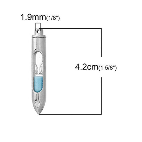 Sand Glass Silver Bullet Charm Pendant for Necklace - Sexy Sparkles Fashion Jewelry - 3