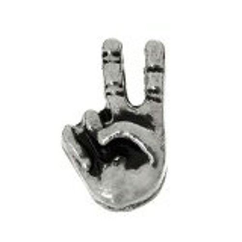 Peace Hand Genture Floating Charms For Glass Living Memory Lockets - Sexy Sparkles Fashion Jewelry