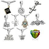 Sexy Sparkles Religious Cross Jesus Angel Charms in Bulk for Snake Chain Charm Bracelet