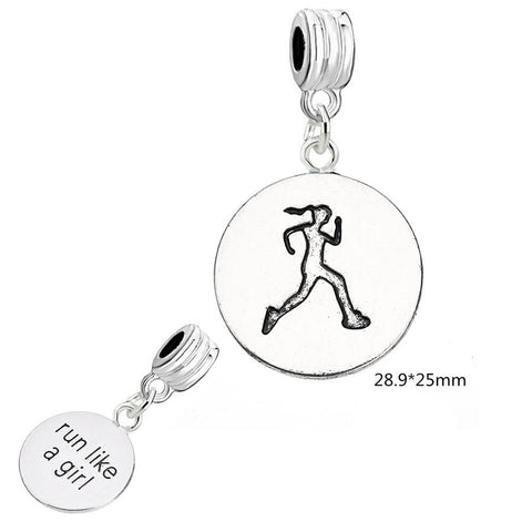 Runner Girl Bead Compatible for Most European Snake Chain Bracelet