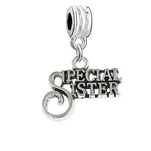 "Special Sister" Charm Bead for European Snake Chain Charm Bracelet