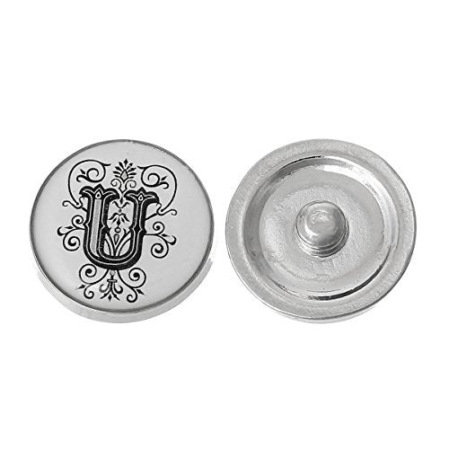 Alphabet Letter U Chunk Snap Button or Pendant Fits Snaps Chunk Bracelet - Sexy Sparkles Fashion Jewelry - 1