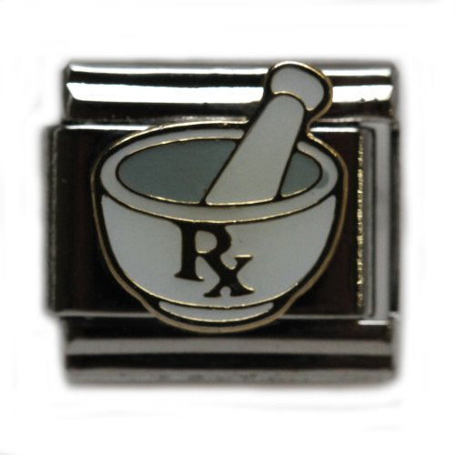 RX On Mortar Italian Link Bracelet Charm