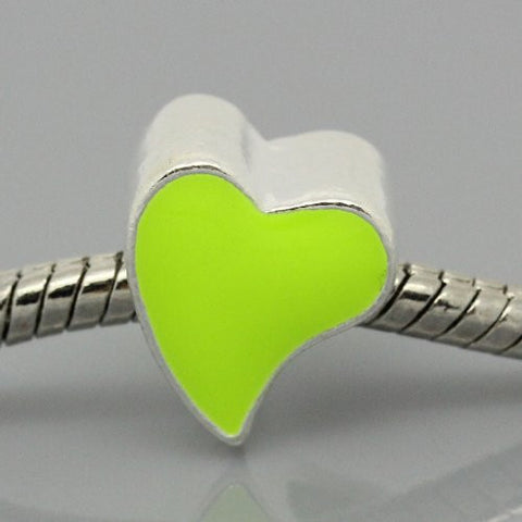 Love Heart Charm yellow Bead for European Snake Chain charm bracelet - Sexy Sparkles Fashion Jewelry - 4