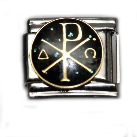 The Chirho Cross Italian Link Bracelet Charm - Sexy Sparkles Fashion Jewelry - 1