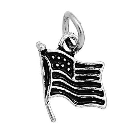 USA American Flag Charm Pendant For Necklace - Sexy Sparkles Fashion Jewelry - 1