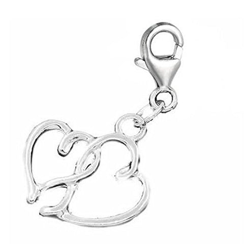 Hearts Pendant for European Clip on Charm Jewelry w/ Lobster Clasp - Sexy Sparkles Fashion Jewelry - 1