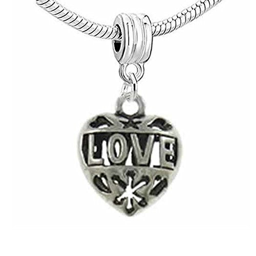 Love Heart Charm Hallow Dangle Bead For Snake Charm Bracelet - Sexy Sparkles Fashion Jewelry