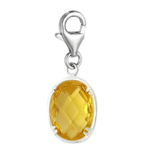 Copper Charm Pendants November Birthstone Triangle Bright Sparkly Silver  Cubic Zirconia Faceted - Sexy Sparkles Fashion Jewelry