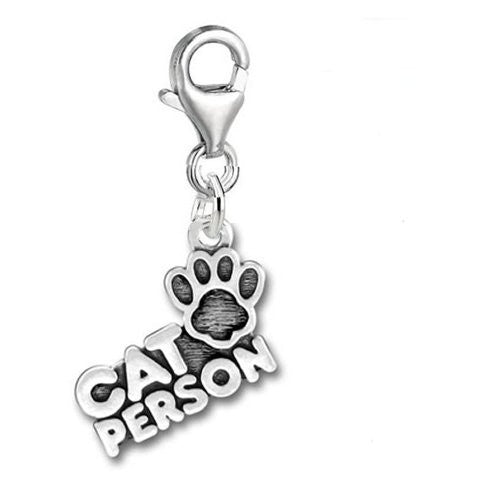 Cat Person With Paw Clip On For Bracelet Charm Pendant for European Charm Jewelry w/ Lobster Clasp - Sexy Sparkles Fashion Jewelry