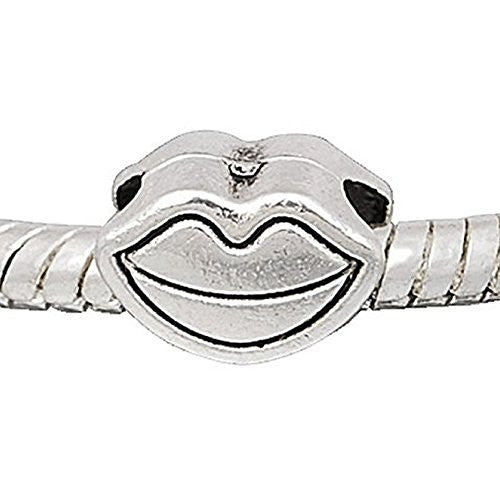 Kissable Lips Charm European Bead Compatible for Most European Snake Chain Bracelet - Sexy Sparkles Fashion Jewelry