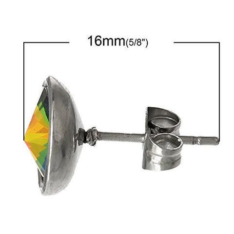 Multi  Stainless Steel Post Stud Earrings with  Rhinestone - Sexy Sparkles Fashion Jewelry - 3
