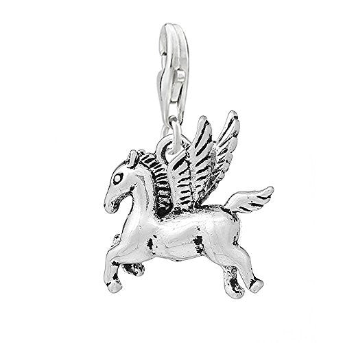 Pegasus Horse with Wings Clip on Pendant Charm for Bracelet or Necklace