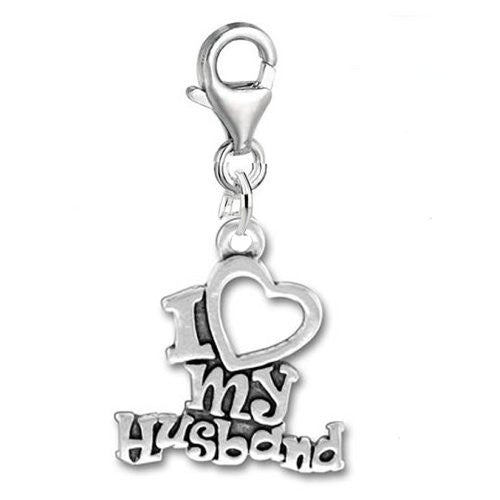 Clip on I Love My Husband Dangle Pendant for European Clip on Charm Jewelry w/ Lobster Clasp - Sexy Sparkles Fashion Jewelry