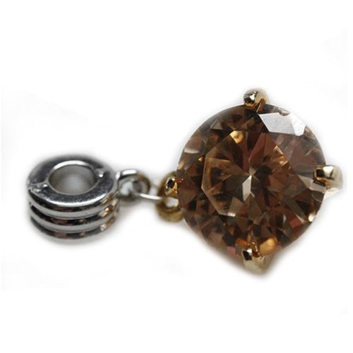 Topaz Cubiz Zircon Dangle European Bead Compatible for Most European Snake Chain Bracelet - Sexy Sparkles Fashion Jewelry