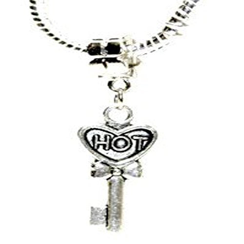 Heart Key to My Heart Dangle European Bead Compatible for Most European Snake Chain Charm Bracelet - Sexy Sparkles Fashion Jewelry