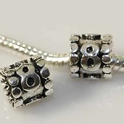 Your Lucky Number 8 Charm Beads Compatible with European Snake Chain Charm Bracelet - Sexy Sparkles Fashion Jewelry - 2