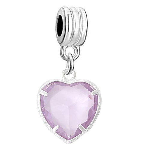 June Alexandrite Cubic zirconia Birthstone Charms Fits European Snake Chain Charm Bracelet - Sexy Sparkles Fashion Jewelry