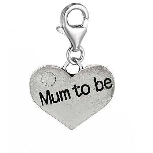Mum to Be Charm for European Jewelry w/ Lobster Clasp