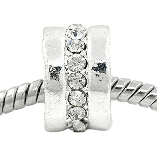 April Birthstone Bead Spacer for Snake Chain Charm Bracelet