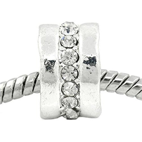 April Birthstone Bead Spacer for Snake Chain Charm Bracelet - Sexy Sparkles Fashion Jewelry - 1