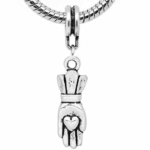 Heart in the Palm of the Hand Charm Dangle for Snake Chain Charm Bracelet - Sexy Sparkles Fashion Jewelry