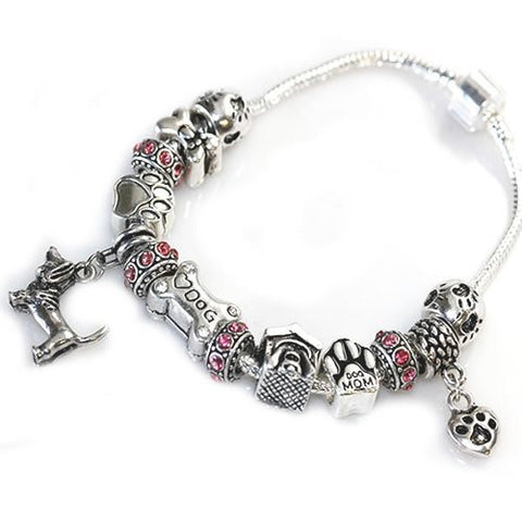 6.5" Dog Lovers Snake Chain Charm Bracelet with Charms - Sexy Sparkles Fashion Jewelry - 3
