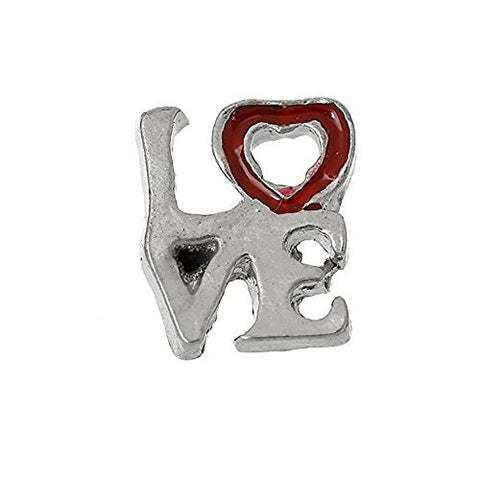 Floating Charms for Glass Living Memory Locket Pendant and Stainless Steel Back Plate (Love Floating Charm) - Sexy Sparkles Fashion Jewelry - 1