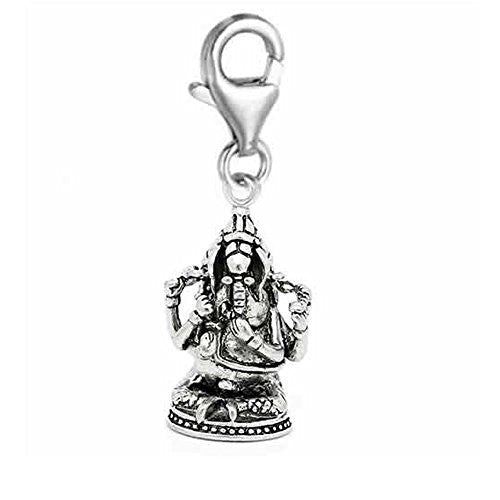 Hindu Ganesh Elephant God Charm European Clip on Jewelry with Lobster Clasp - Sexy Sparkles Fashion Jewelry