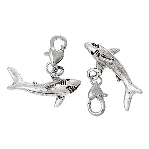 Shark Clip on for Bracelet Charm Pendant for European Charm Jewelry w/ Lobster Clasp - Sexy Sparkles Fashion Jewelry - 2