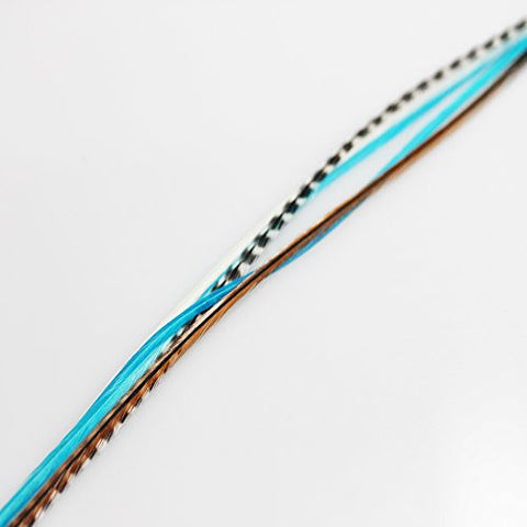 Feather Hair Extension Light Blue Remix 6-12 Feathers for Hair Extensionincludes 2 Silicon Micro Beads. - Sexy Sparkles Fashion Jewelry - 4