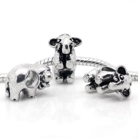 Elephant Bead Spacer for Snake Chain Charm Bracelet - Sexy Sparkles Fashion Jewelry - 3