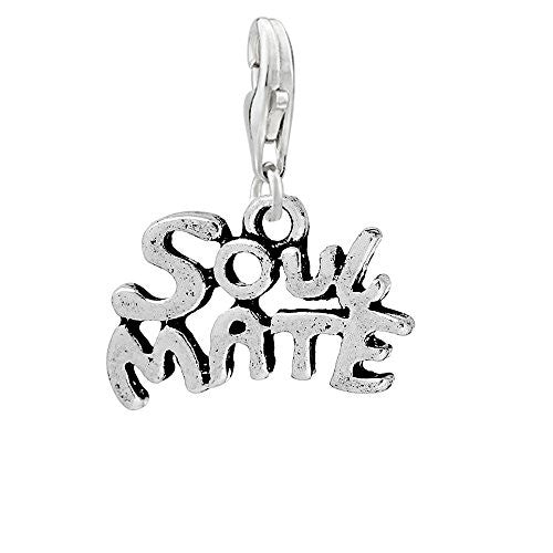 Soul Mate Clip on Pendant Charm for Bracelet or Necklace - Sexy Sparkles Fashion Jewelry