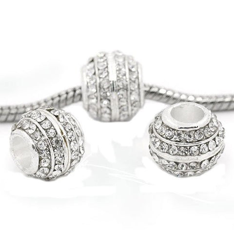 April Birthstone Bead Spacer for Snake Chain Charm Bracelet - Sexy Sparkles Fashion Jewelry - 3