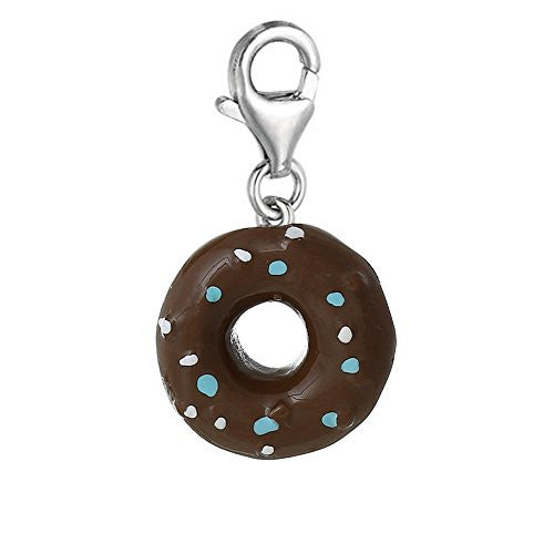 Resin Doughnut Clip On Charm Pendant For European Jewelry w/ Lobster Clasp - Sexy Sparkles Fashion Jewelry