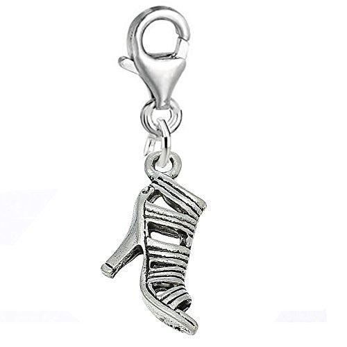 High Heel Shoe Clip on Pendant for European Charm Jewelry w/ Lobster Clasp - Sexy Sparkles Fashion Jewelry
