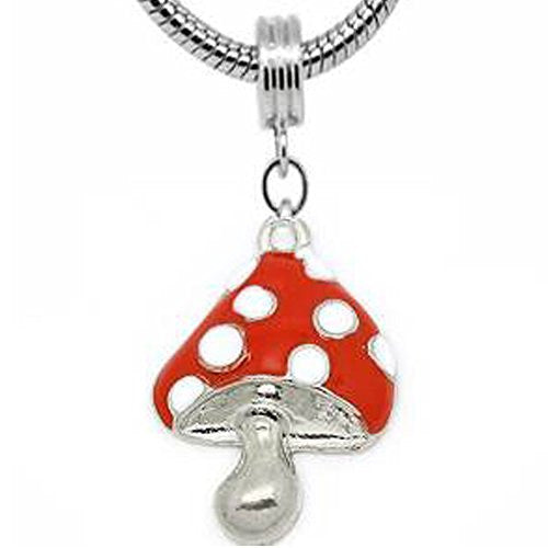 Mushroom Charm Dangle European Bead Compatible for Most European Snake Chain Bracelet - Sexy Sparkles Fashion Jewelry - 1