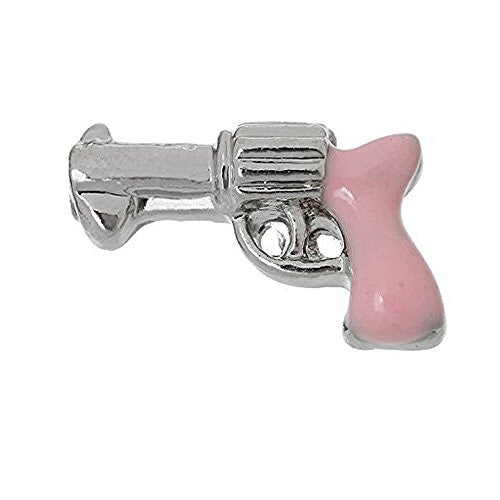 Floating Charms for Glass Living Memory Locket Pendant and Stainless Steel Back Plate (''Gun'' Floating Charm) - Sexy Sparkles Fashion Jewelry - 1