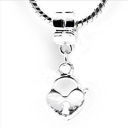 Heart with Key Opening Dangle Charm European Bead Compatible for Most European Snake Chain Bracelet - Sexy Sparkles Fashion Jewelry