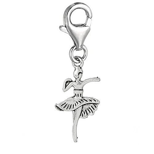 Ballet Girl Clip On Pendant for European Charm Jewelry w/ Lobster Clasp - Sexy Sparkles Fashion Jewelry