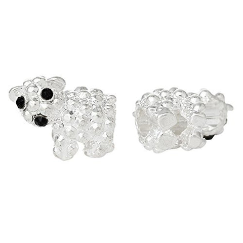 Polar Bear w/ Clear Crystals Charm Bead - Sexy Sparkles Fashion Jewelry - 2